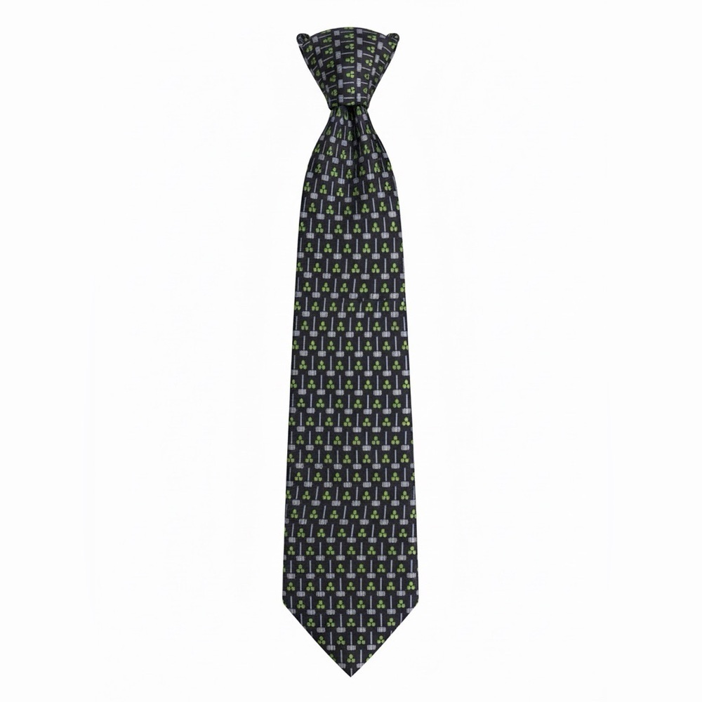 Bocce Ball Cravattificio Mylord 100% silk Navy and Green Necktie